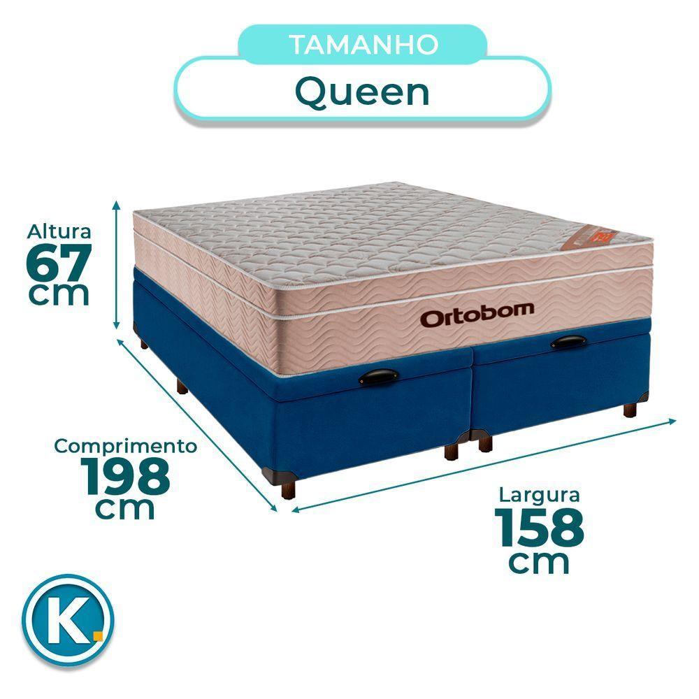 Cama Box Bau Blindado Queen + Colchão Molas Ensacadas Airtech Ortobom - 4