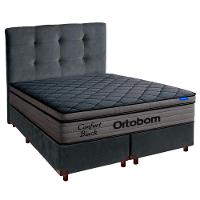 Cama Box Cinza+cabeceira+colchão Casal Confort Black Ortobom - 1