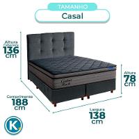 Cama Box Cinza+cabeceira+colchão Casal Confort Black Ortobom - 3