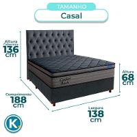 Cama Box Cinza+cabeceira+colchão Casal Confort Black Ortobom - 3