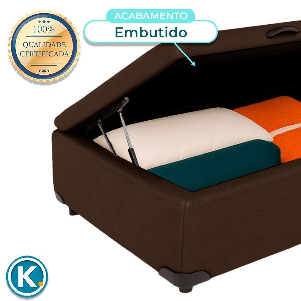 Cama Box Bau Solteiro Blindado Nature Marrom 88x188 - 3