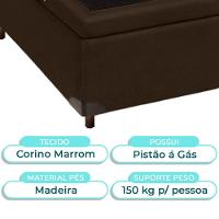 Cama Box Bau Solteiro Blindado Nature Marrom 88x188 - 2