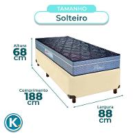 Cama + Box Bege E Colchão Molas Ensacadas Solteiro - Petrus Paropas - 3