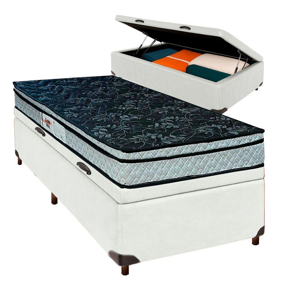 Conjunto Cama Box Bau Blindado Solteiro + Colchão D28 Conforto Paropas - 1