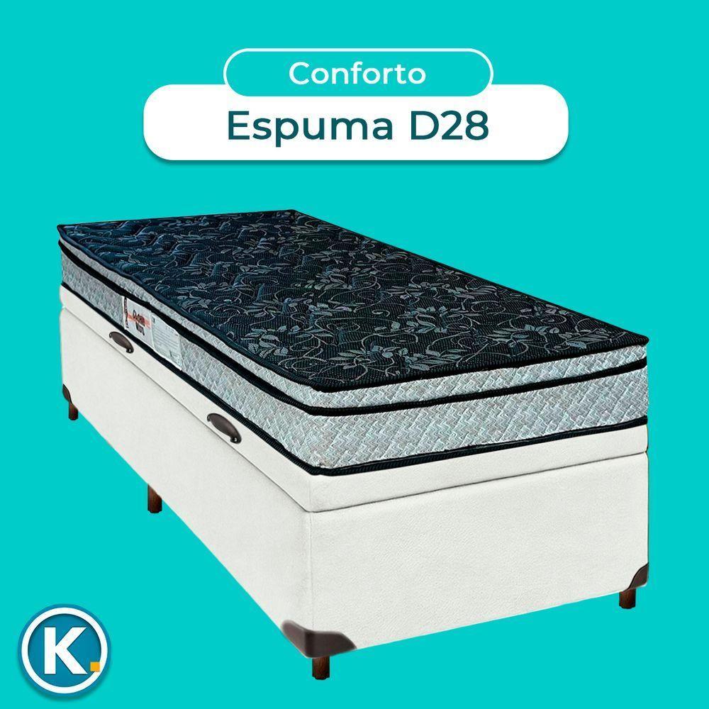 Conjunto Cama Box Bau Blindado Solteiro + Colchão D28 Conforto Paropas - 4