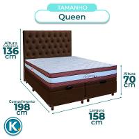 Cama + Bau Blindado E Colchão Molas Ensacadas Queen - Legaccy Paropas + Cabeceira - 3