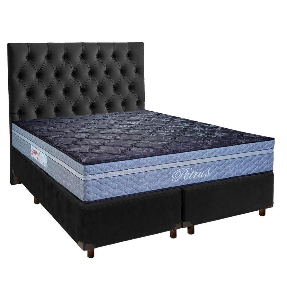 Kit Cama Box + Cabeceira + Colchão Queen Molas Ensacadas - Petrus - Paropas - 1
