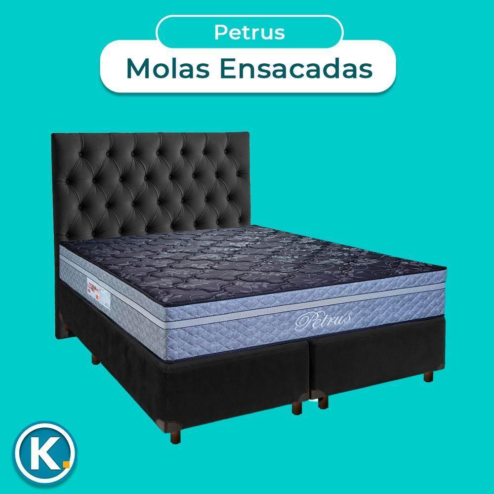 Kit Cama Box + Cabeceira + Colchão Queen Molas Ensacadas - Petrus - Paropas - 4