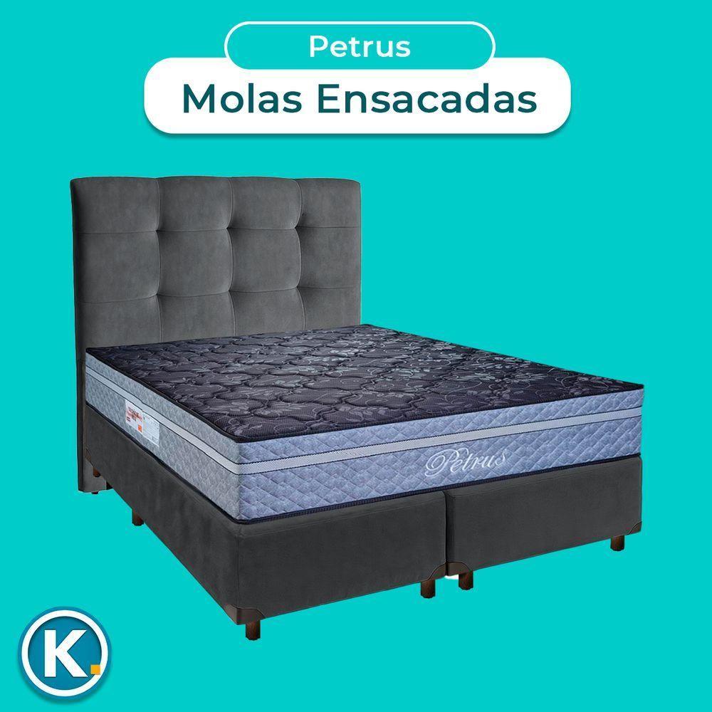 Kit Cama Box + Cabeceira + Colchão Casal Molas Ensacadas - Petrus - Paropas - 4