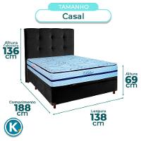 Kit Cama Box Bau + Cabeceira + Colchão Casal Molas Ensacadas - Blue - Paropas - 3