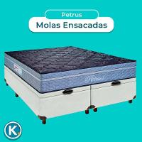 Cama + Bau Blindado E Colchão Molas Ensacadas Casal - Petrus Paropas