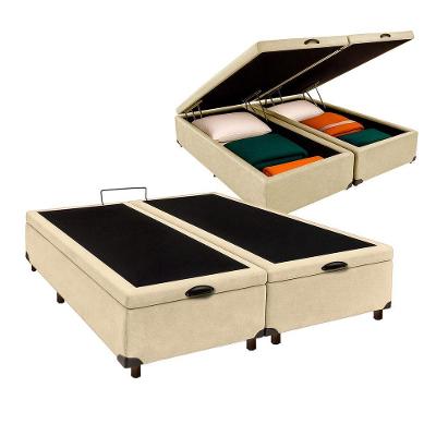 Cama Box Bau King Blindado Nature Perola 193x203