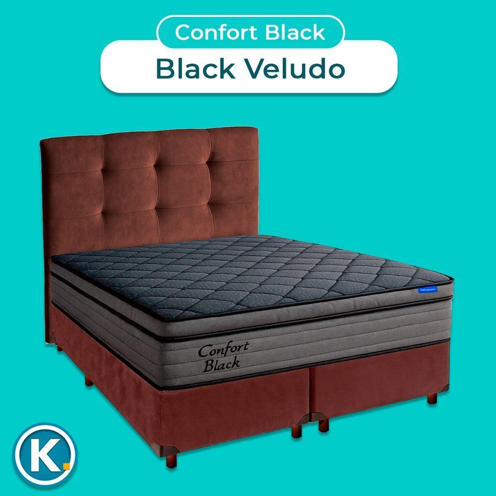 Box Marrom + Cabeceira + Colchão Casal Confort Black Ortobom - 4