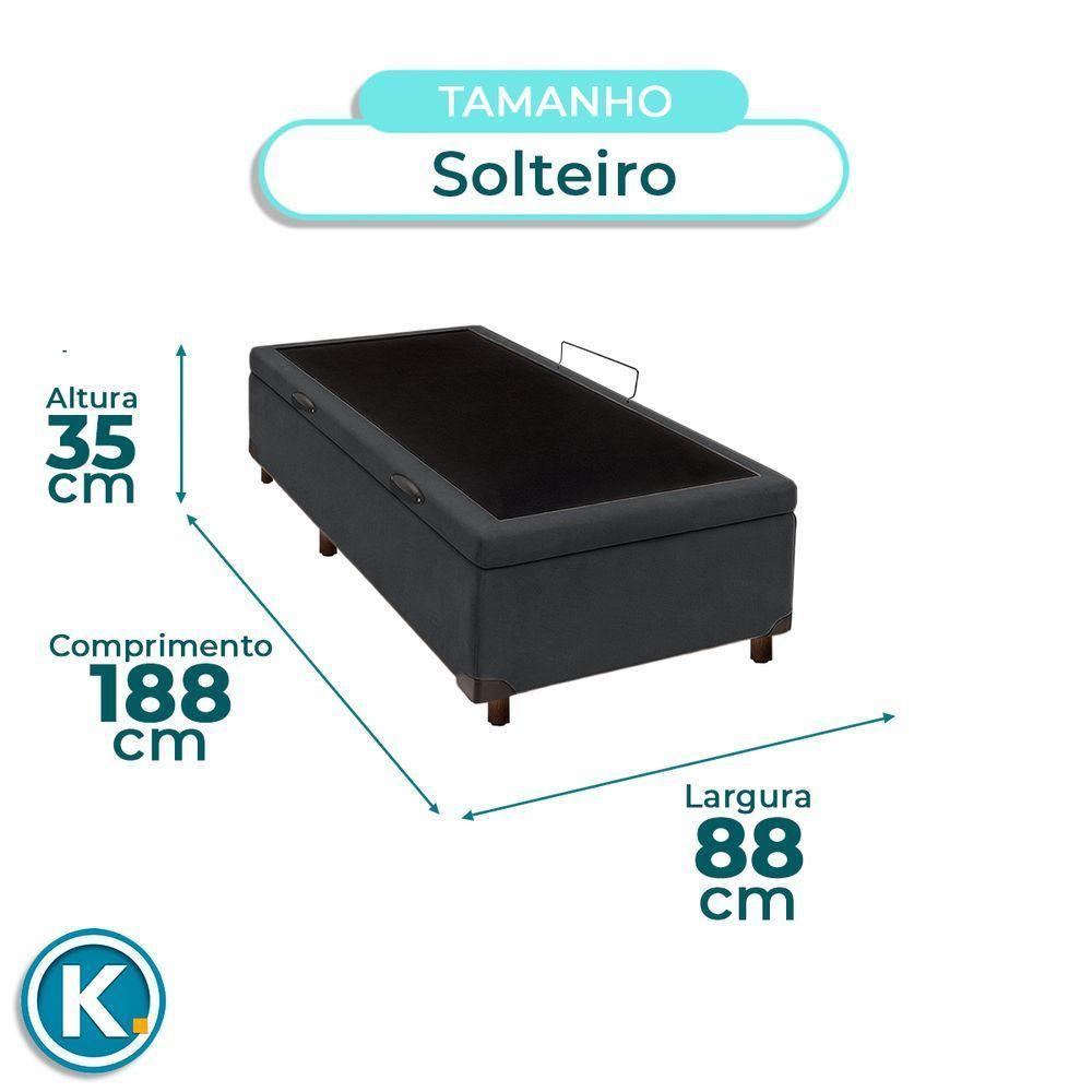 Cama Box Bau Solteiro Blindado Nature Cinza 88x188 - 4