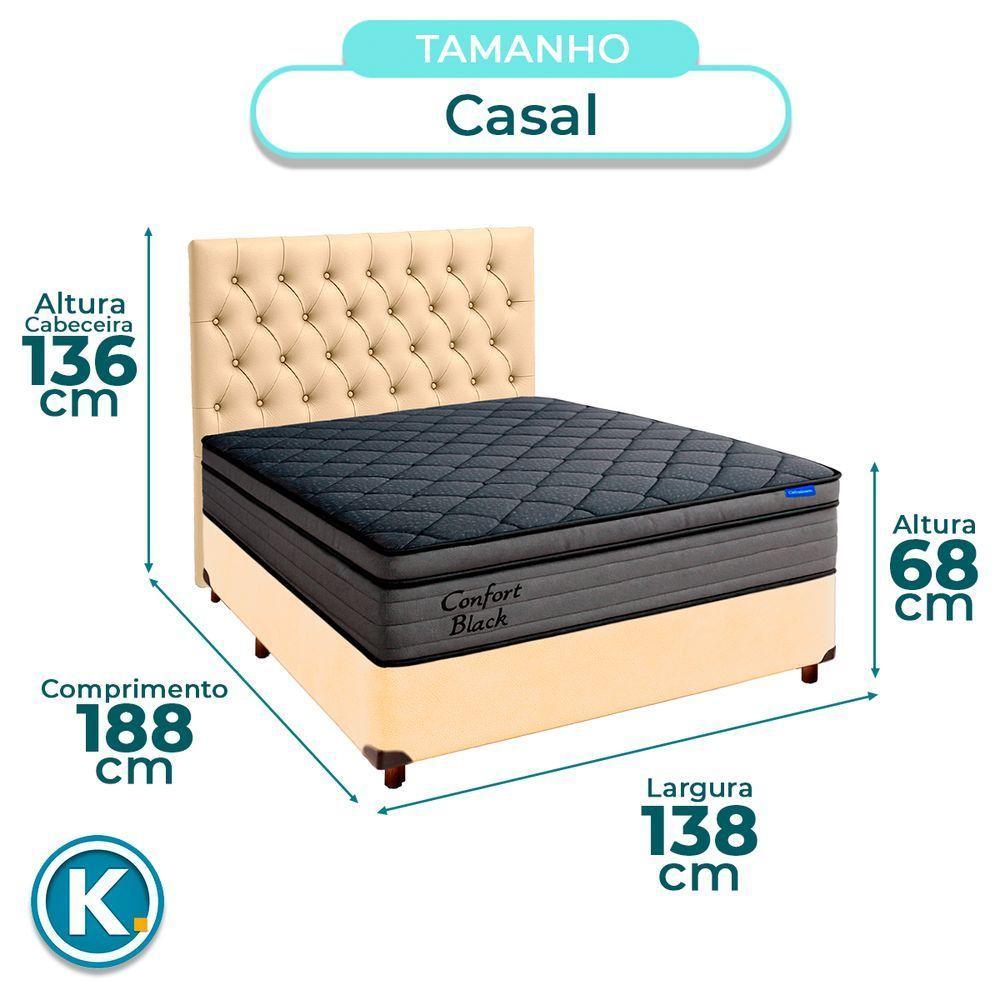 Box Begetiza + Cabeceira+colchão Casal Confort Black Ortobom - 3