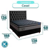 Cama Box Preto+cabeceira+colchão Casal Confort Black Ortobom - 3