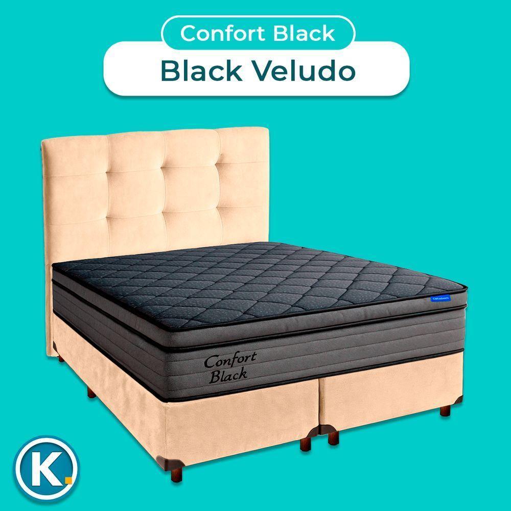Box Perola + Cabeceira + Colchão Casal Confort Black Ortobom - 4