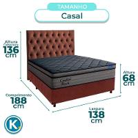 Box Marrom + Cabeceira + Colchão Casal Confort Black Ortobom - 3