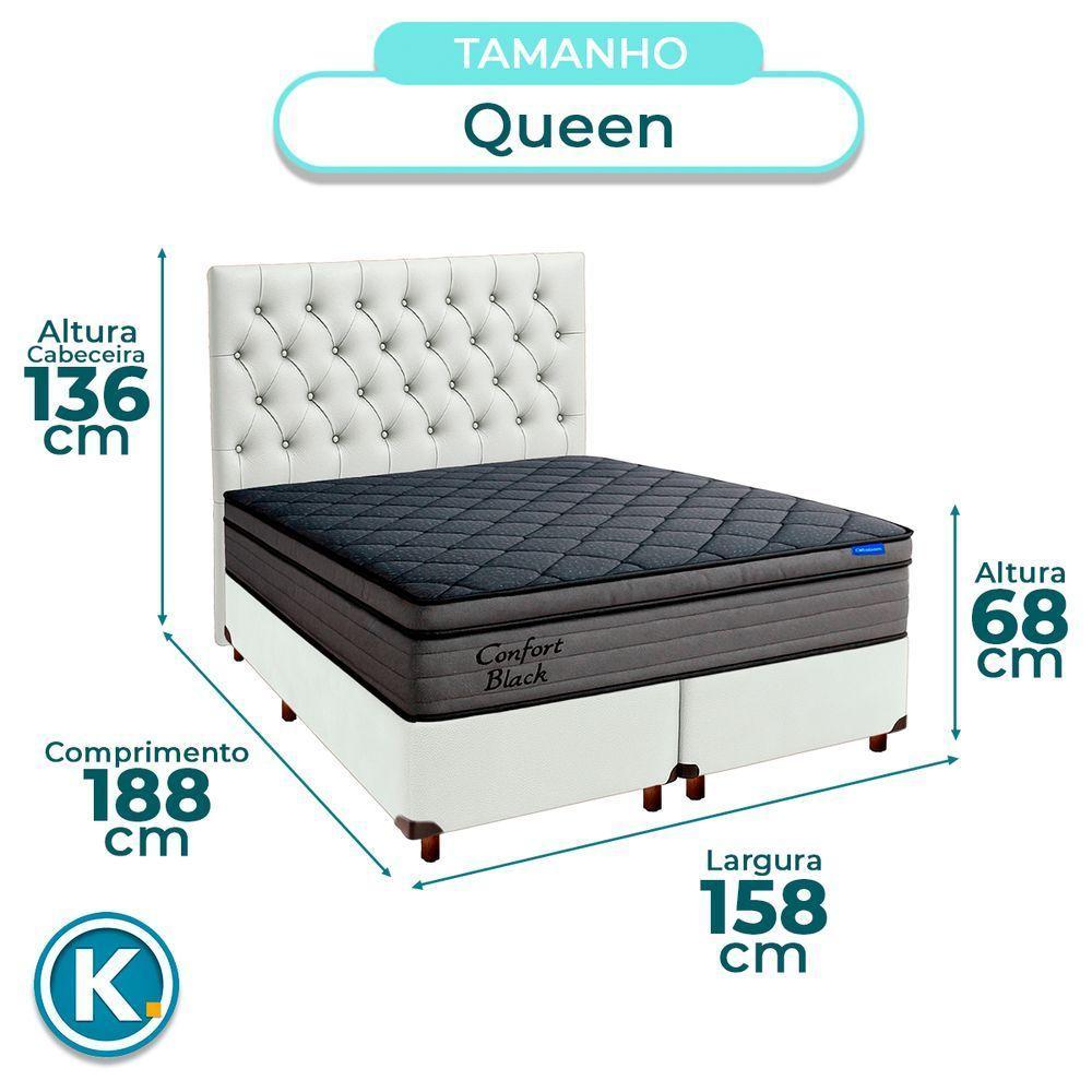 Box Branco + Cabeceira + Colchão Queen Confort Black Ortobom - 3