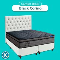 Box Branco + Cabeceira + Colchão Queen Confort Black Ortobom