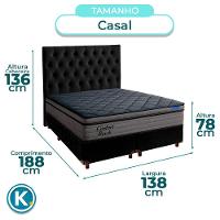 Cama Box Preto+cabeceira+colchão Casal Confort Black Ortobom - 3