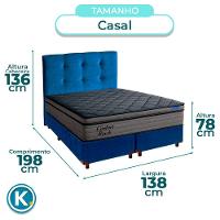 Cama Box Azul+cabeceira+colchão Casal Confort Black Ortobom - 2