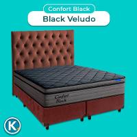 Cama Box Marrom+cabeceira+colchão King Confort Black Ortobom - 2