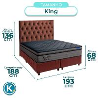 Cama Box Marrom+cabeceira+colchão King Confort Black Ortobom - 5