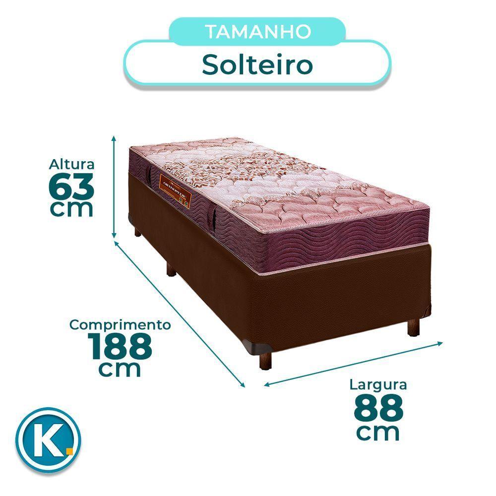 Cama Box Marrom Solteiro + Colchão D26 Ortophedic Sankonfort - 3