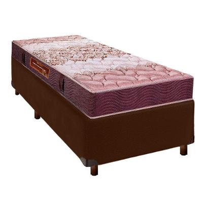 Cama Box Marrom Solteiro + Colchão D26 Ortophedic Sankonfort