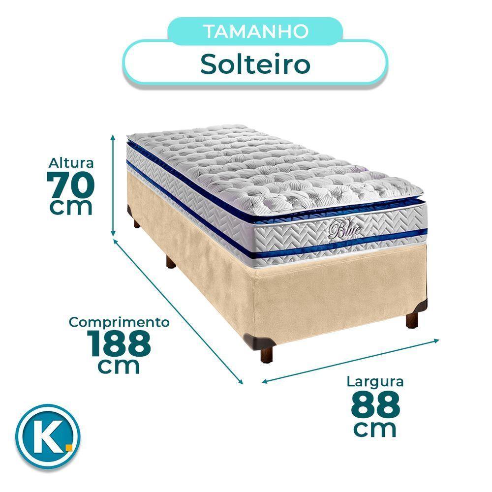 Cama Box Perola Solteiro + Colchão Molas Ensacadas Blue Paropas - 3