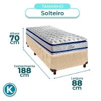 Cama Box Perola Solteiro + Colchão Molas Ensacadas Blue Paropas - 3