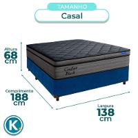 Cama Box Azul+colchão Casal Confort Black Espuma Ortobom - 3