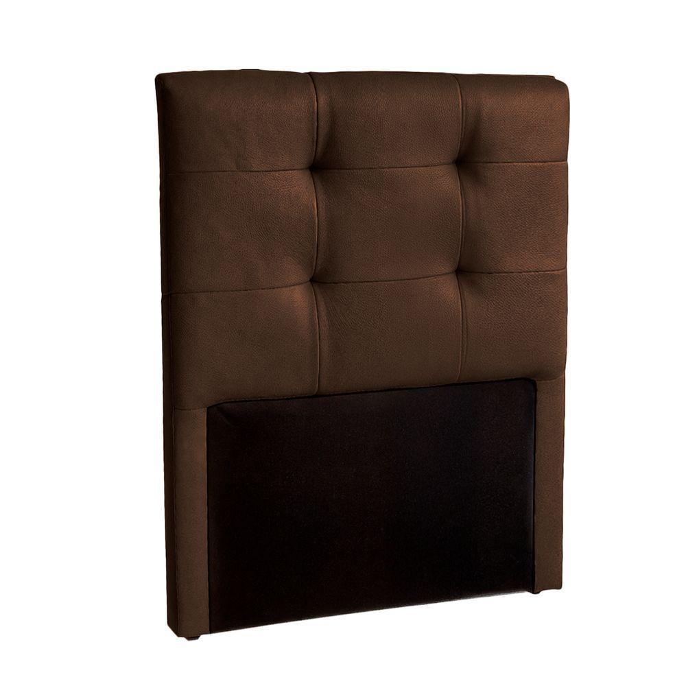 Cabeceira Estofada Solteiro Alice Nature Material Sintético Marrom 88x136 - 1