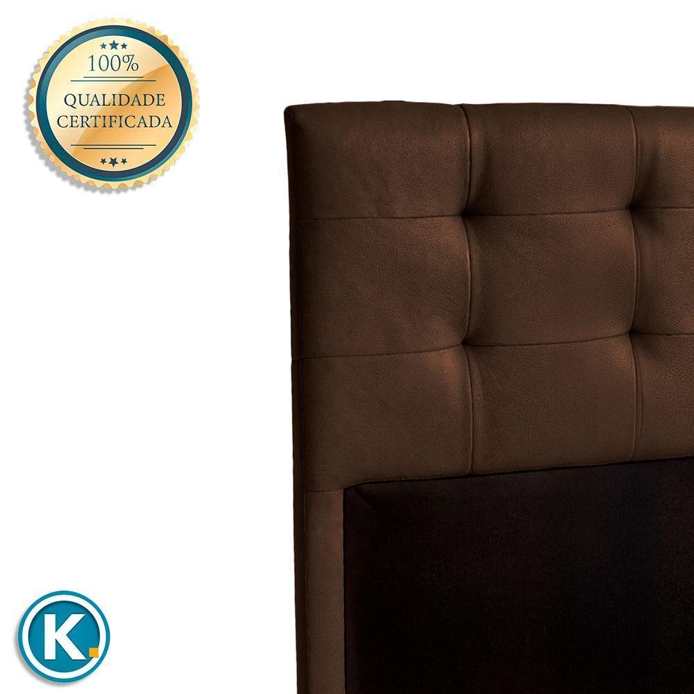 Cabeceira Estofada Solteiro Alice Nature Material Sintético Marrom 88x136 - 3