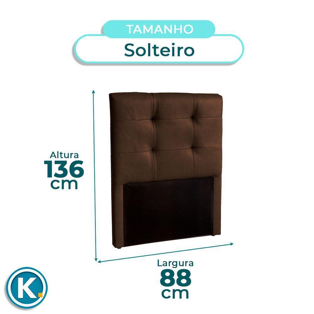 Cabeceira Estofada Solteiro Alice Nature Material Sintético Marrom 88x136 - 4