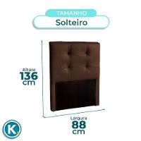 Cabeceira Estofada Solteiro Alice Nature Material Sintético Marrom 88x136