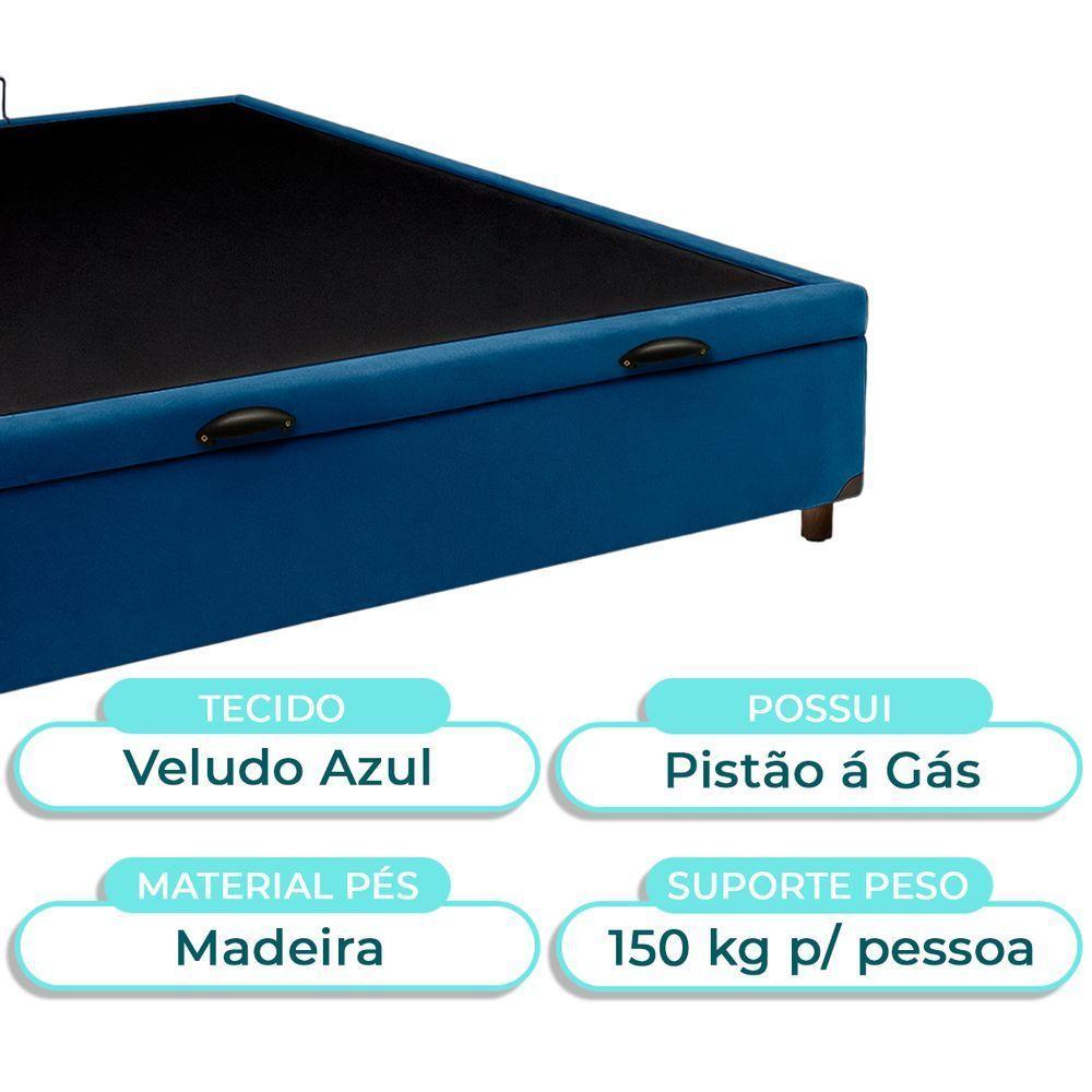 Cama Box Baú Casal Azul Nature 138x188 - 2
