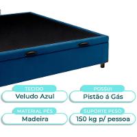 Cama Box Baú Casal Azul Nature 138x188 - 2