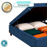 Cama Box Baú Casal Azul Nature 138x188