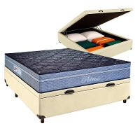 Conjunto Cama Box Bau Bege Casal + Colchão Molas Ensacadas Petrus Paropas - 1
