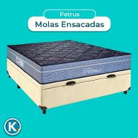 Conjunto Cama Box Bau Bege Casal + Colchão Molas Ensacadas Petrus Paropas - 5