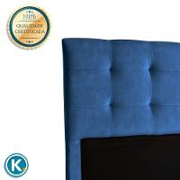 Cabeceira Estofada King Alice Nature Veludo Azul 193x136 - 3