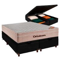 Conjunto Cama Box Bau Blindado Queen + Colchão Molas Ensacadas Airtech Ortobom - 1