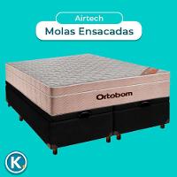 Conjunto Cama Box Bau Blindado Queen + Colchão Molas Ensacadas Airtech Ortobom - 2