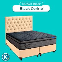 Box Begetiza + Cabeceira +colchão King Confort Black Ortobom