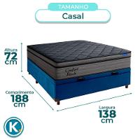 Cama Box Bau Azul+colchão Casal Confort Black Espuma Ortobom - 3