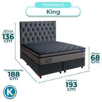 Cama Box Cinza+cabeceira+colchão King Confort Black Ortobom - 3