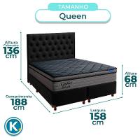 Cama Box Preto+cabeceira+colchão Queen Confort Black Ortobom - 3