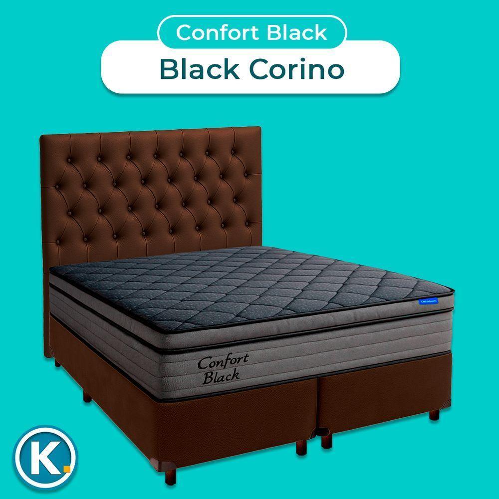 Box Marrom + Cabeceira + Colchão Queen Confort Black Ortobom - 4